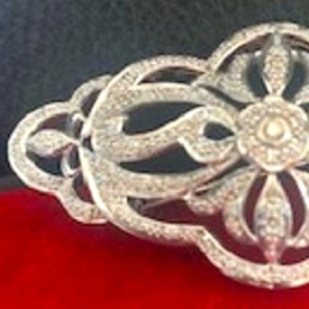 NWT Affinity Champagne Diamond Jewelry Brooch Pin in Sterling Silver